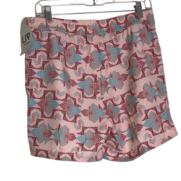 LIV OUTDOOR Minerva Printed Pale Dogwood Geo Pull-On Active Shorts Size Medium - Picture 8 of 15